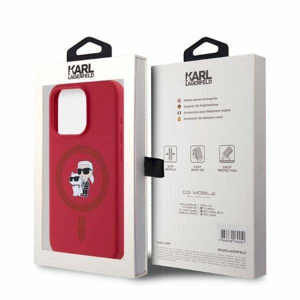 Karl Lagerfeld Silicone Karl&Choupette Heads Ring MagSafe Dėklas iPhone 15 Pro - Red 3 Karl Lagerfeld Silicone Karl&Choupette Heads Ring MagSafe Dėklas iPhone 15 Pro - Red 3