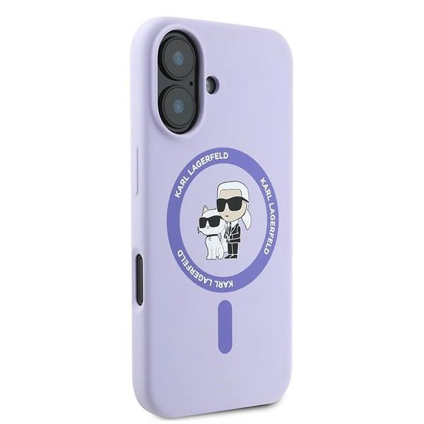 iPhone 16 Plus Karl Lagerfeld Silicone Karl&Choupette Heads Ring MagSafe dėklas - violetinis 3 iPhone 16 Plus Karl Lagerfeld Silicone Karl&Choupette Heads Ring MagSafe dėklas - violetinis 3