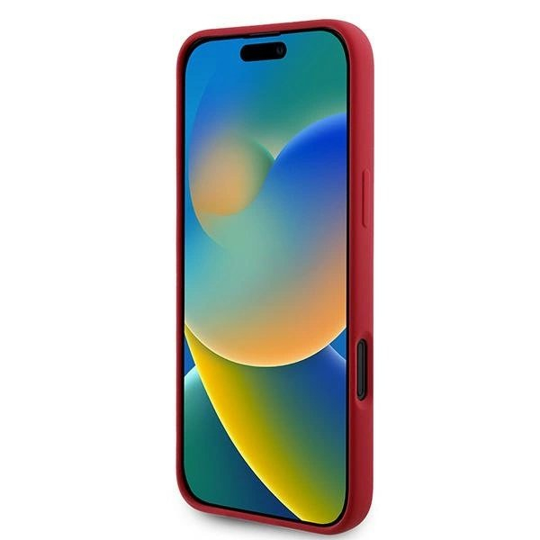 iPhone 16 Plus Karl Lagerfeld Silicone Karl&Choupette Heads Ring MagSafe dėklas - raudonas 4