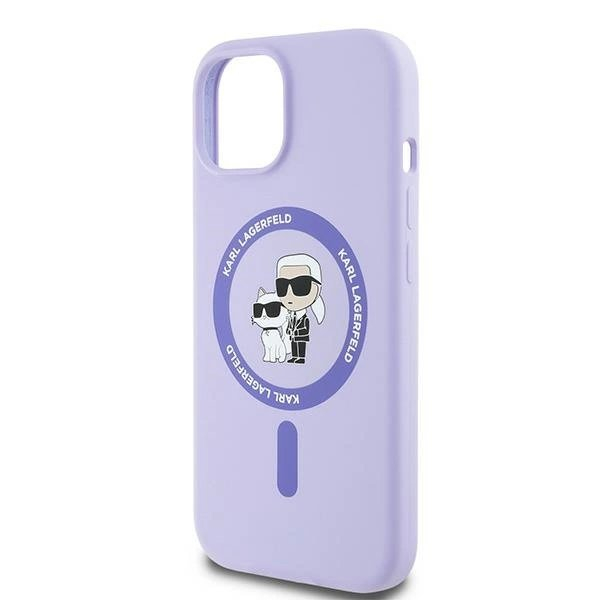 Karl Lagerfeld Silicone Karl&Choupette Heads Ring MagSafe iPhone 15 Case - violetinis 5 Karl Lagerfeld Silicone Karl&Choupette Heads Ring MagSafe iPhone 15 Case - violetinis 5