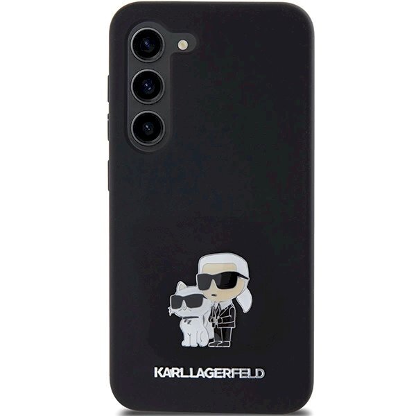 Karl Lagerfeld Silicone Karl Choupette Metal Pin dėklas Samsung Galaxy S24 - Juodas 2 Karl Lagerfeld Silicone Karl Choupette Metal Pin dėklas Samsung Galaxy S24 - Juodas 2