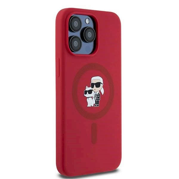 Karl Lagerfeld Silicone Karl Choupette Ring MagSafe dėklas iPhone 15 Pro Max - Raudonas 3 Karl Lagerfeld Silicone Karl Choupette Ring MagSafe dėklas iPhone 15 Pro Max - Raudonas 3