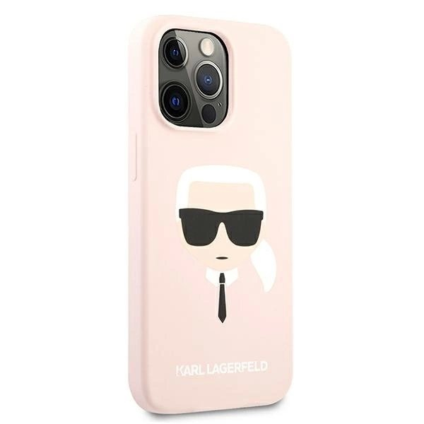 Karl Lagerfeld Silikoninis Karl`s Head Dėklas skirtas iPhone 13 Pro Max 6.7&quot; - Šviesiai Rožinis 3