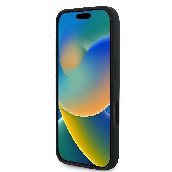 iPhone 16 Karl Lagerfeld Silicone Nauble Heads Print MagSafe dėklas – juodas 4