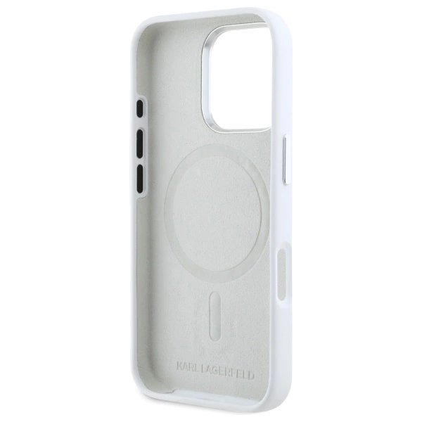 Dėklas Karl Lagerfeld Silicone Shadow Metal Initial MagSafe iPhone 16 Pro - Baltas 6 Dėklas Karl Lagerfeld Silicone Shadow Metal Initial MagSafe iPhone 16 Pro - Baltas 6
