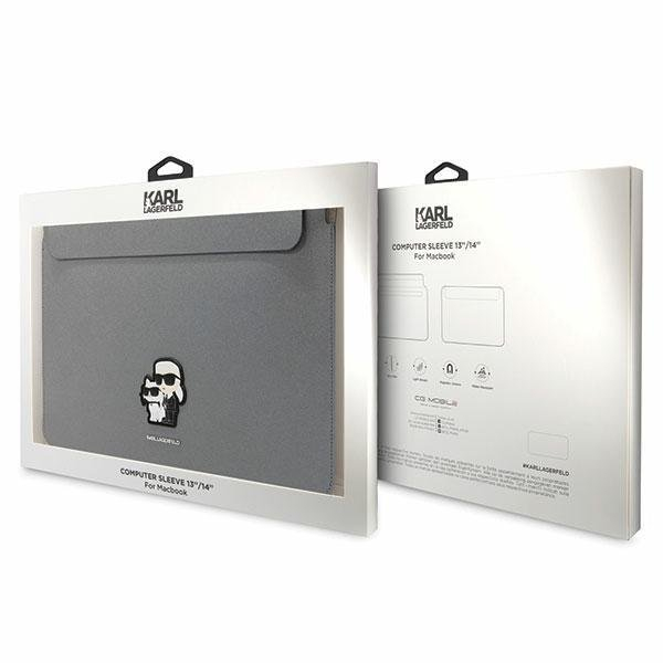 Kompiuterio dėklas Karl Lagerfeld Sleeve Saffiano Karl&Choupette KLCS14SAKCPMG 14" Sidabrinis 3 Kompiuterio dėklas Karl Lagerfeld Sleeve Saffiano Karl&Choupette KLCS14SAKCPMG 14" Sidabrinis 3