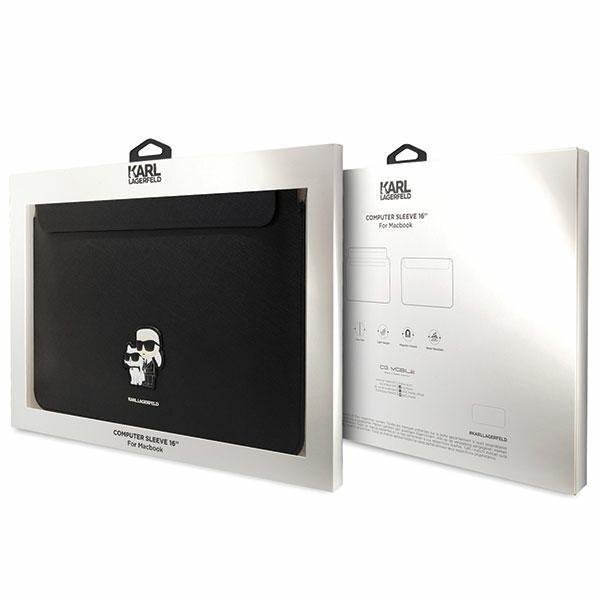 Karl Lagerfeld Sleeve Saffiano Karl&Choupette KLCS16SAKCPMK 16'' Juodas 3 Karl Lagerfeld Sleeve Saffiano Karl&Choupette KLCS16SAKCPMK 16'' Juodas 3
