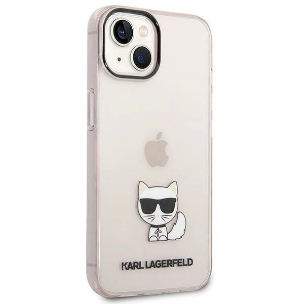 Karl Lagerfeld Permatomas Choupette Body Dėklas skirtas iPhone 14 Plus / 15 Plus 6.7" - Rožinis 3
