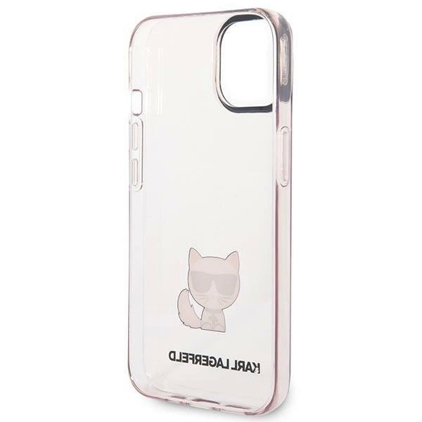 Karl Lagerfeld Permatomas Choupette Body Dėklas skirtas iPhone 14 Plus / 15 Plus 6.7" - Rožinis 6