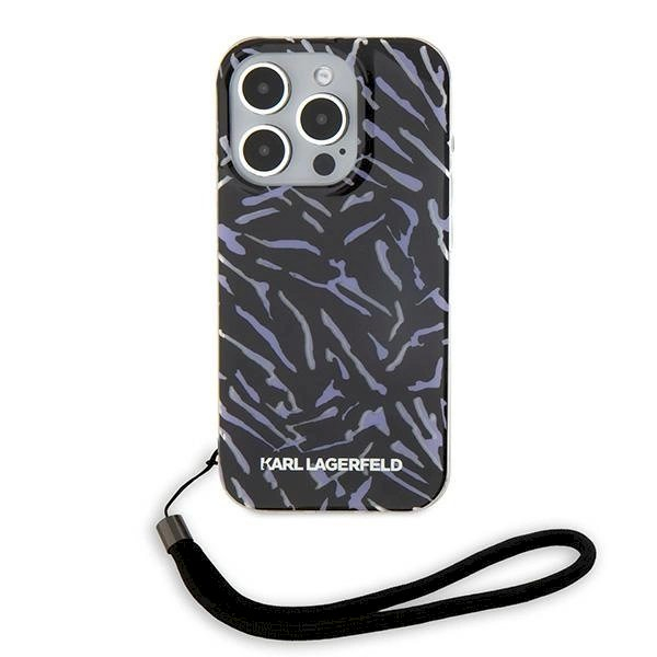 Karl Lagerfeld Zebra With Cord iPhone 15 Pro Max Case - violetinis 1 Karl Lagerfeld Zebra With Cord iPhone 15 Pro Max Case - violetinis 1