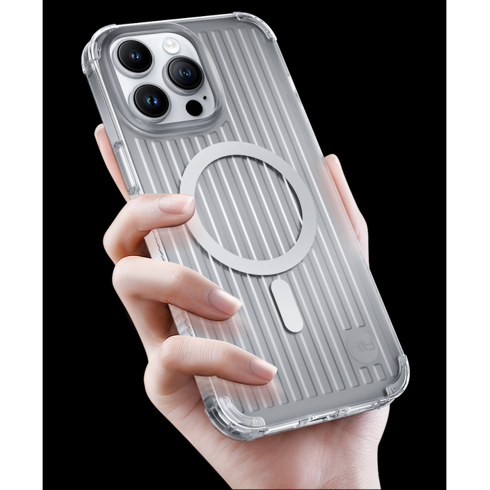 Dėklas Kingxbar PQY Go Out iPhone 14 (MagSafe) Sidabrinis 5 Dėklas Kingxbar PQY Go Out iPhone 14 (MagSafe) Sidabrinis 5