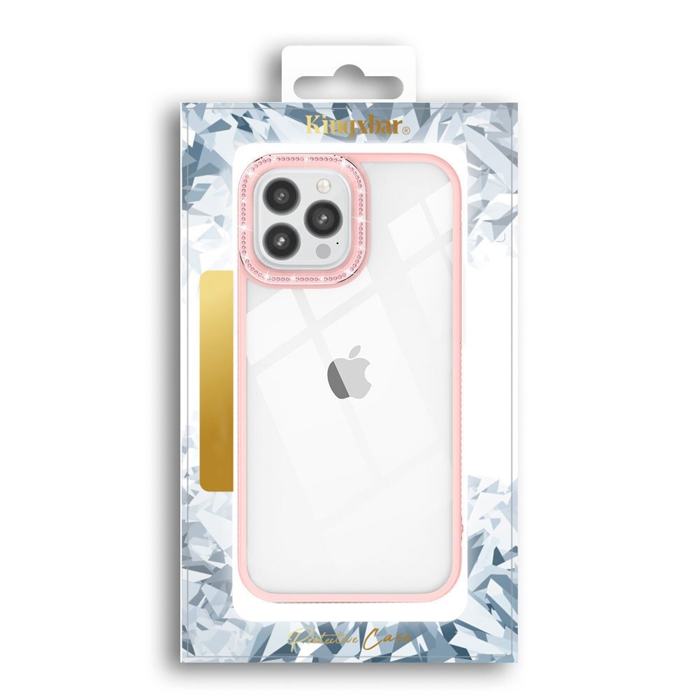 Dėklas Kingxbar Sparkle Series case iPhone 13 Pro Rožinis 4