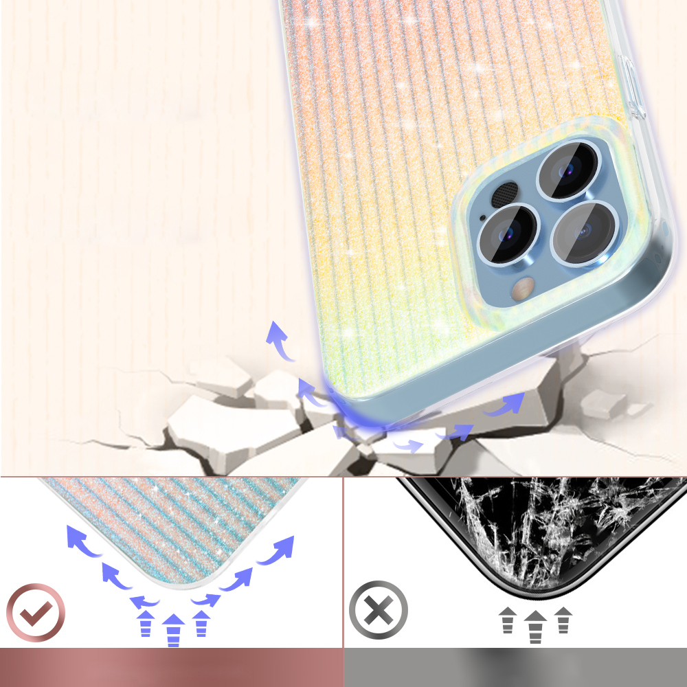 Dėklas Kingxbar Travel Series iPhone 13 Pro Mėlynas-Oranžinis (Clouds) 2