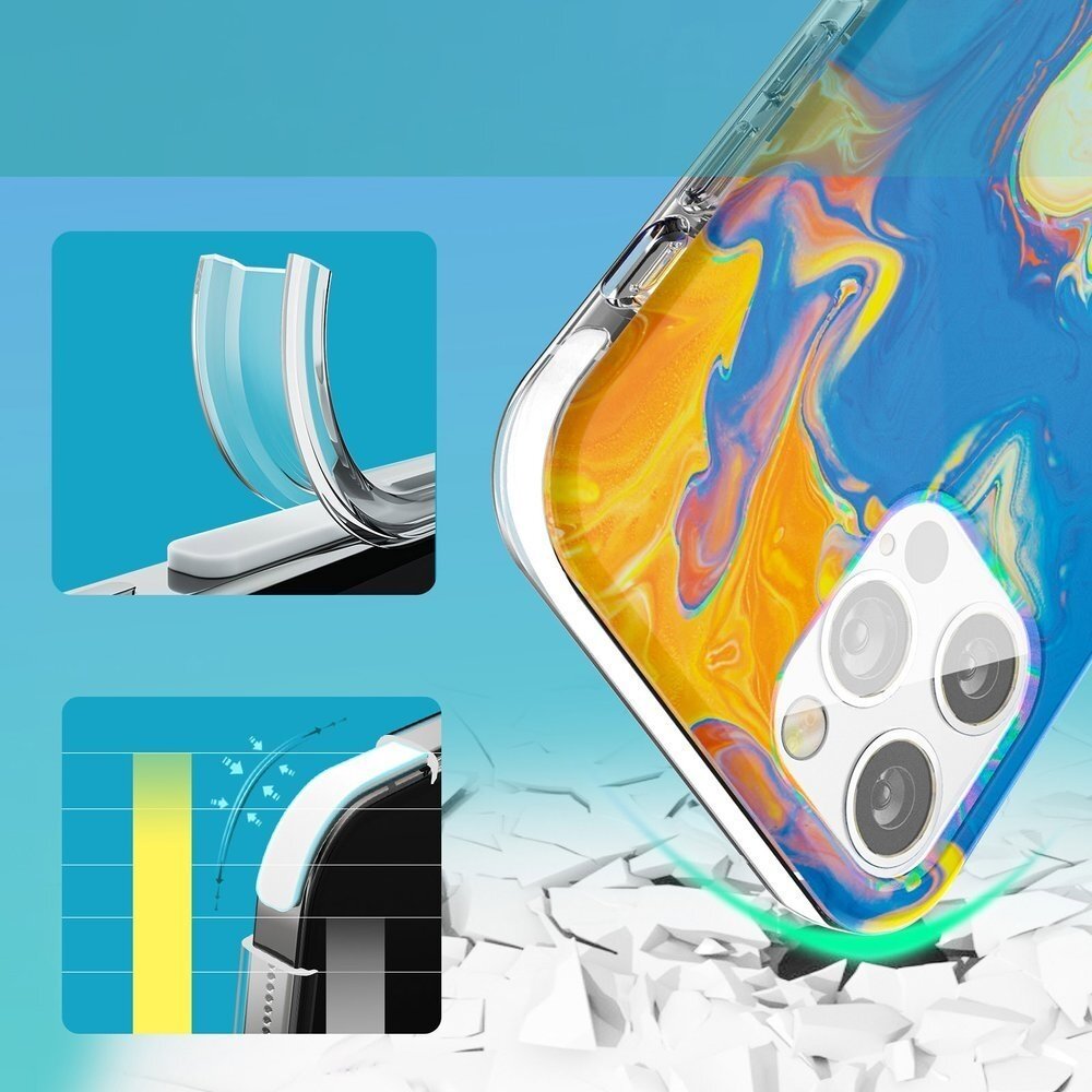 Dėklas Kingxbar Watercolor Series color iPhone 12 Pro Max Geltonas-Mėlynas 5 Dėklas Kingxbar Watercolor Series color iPhone 12 Pro Max Geltonas-Mėlynas 5