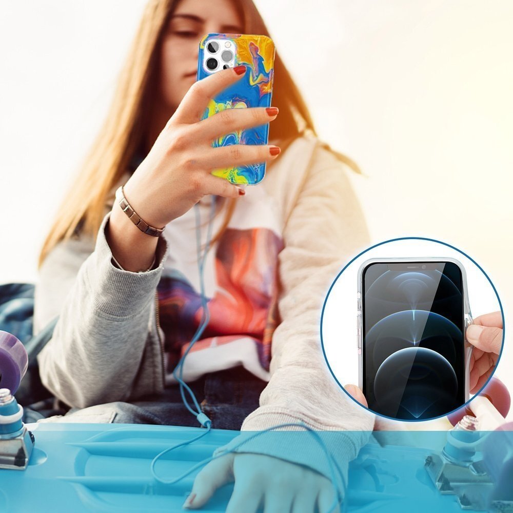 Dėklas Kingxbar Watercolor Series color iPhone 12 Pro Max Geltonas-Mėlynas 7 Dėklas Kingxbar Watercolor Series color iPhone 12 Pro Max Geltonas-Mėlynas 7