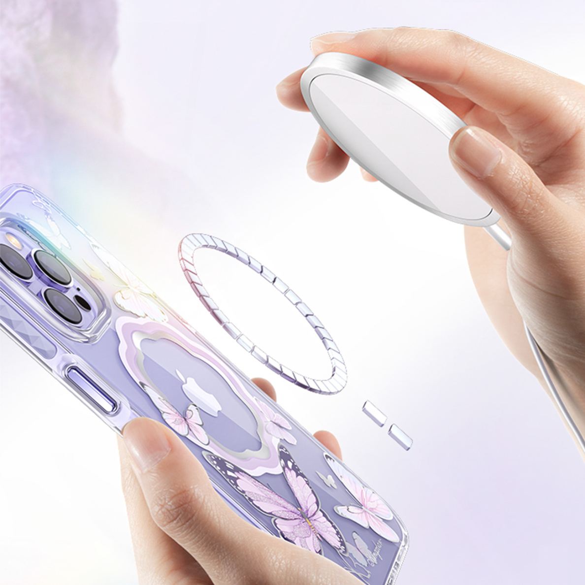 Dėklas Kingxbar Butterfly iPhone 14 Plus (MagSafe) Rožinis 5 Dėklas Kingxbar Butterfly iPhone 14 Plus (MagSafe) Rožinis 5