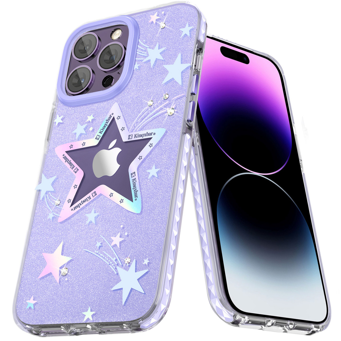 Dėklas Kingxbar Heart Star iPhone 14 Plus Purpurinis 1 Dėklas Kingxbar Heart Star iPhone 14 Plus Purpurinis 1