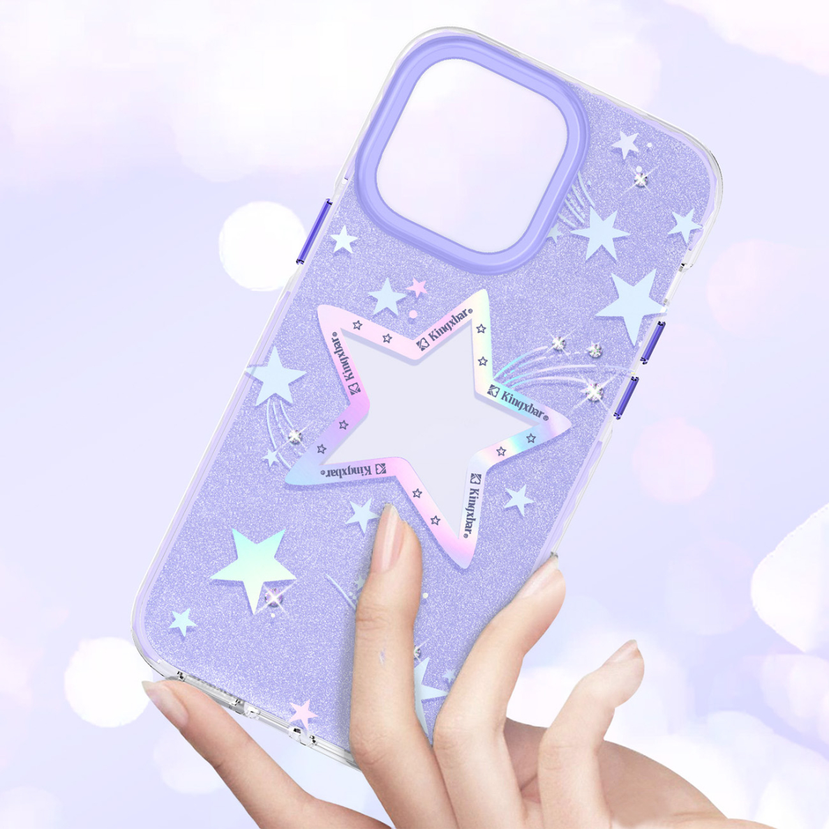 Dėklas Kingxbar Heart Star iPhone 14 Plus Purpurinis 4 Dėklas Kingxbar Heart Star iPhone 14 Plus Purpurinis 4