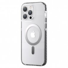Dėklas Kingxbar PQY Ice Crystal iPhone 14 (MagSafe) Pilkas