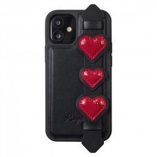 Kingxbar Sweet Serijos Dėklas Dekoruotas Tikrais Swarovski Kristalais Iphone 12 Mini Juodas