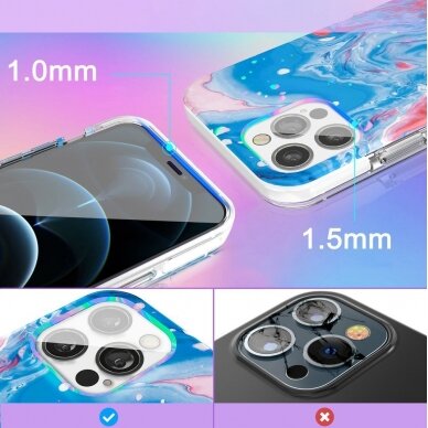 Dėklas Kingxbar Watercolor Series color iPhone 12 Pro Max Mėlynas-Rožinis 3 Dėklas Kingxbar Watercolor Series color iPhone 12 Pro Max Mėlynas-Rožinis 3