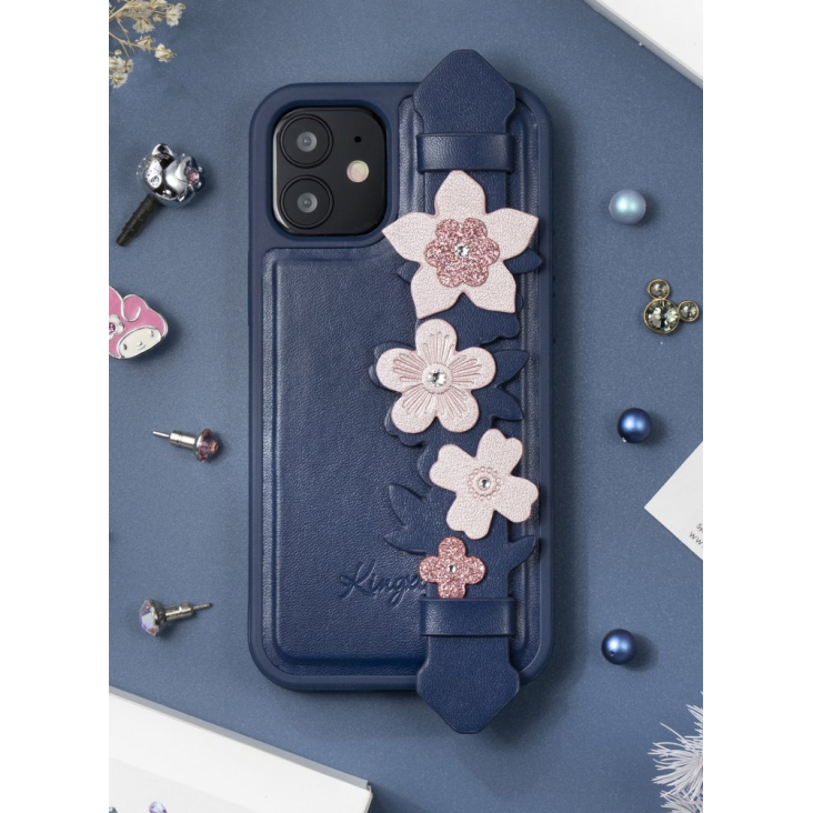 Kingxbar Sweet Serijos Dėklas Dekoruotas Tikrais Swarovski Kristalais Iphone 12 Pro Max Mėlynas 11