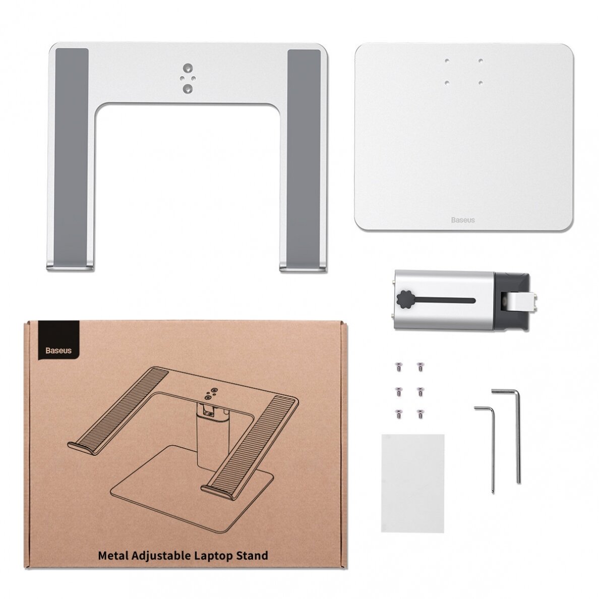 Laikiklis Baseus Metal Adjustable Laptop Stand Sidabrinis 12 Laikiklis Baseus Metal Adjustable Laptop Stand Sidabrinis 12
