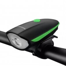 [Užsakomoji prekė] Švieselė pentru Bicicleta 1200mAh, 250lm - RockBros Front T6 LED (7588-G) - Žalias
