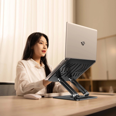 Wozinsky WRS-CPY84SB Nešiojamo kompiuterio stovas 360° aliuminis – juodas 6