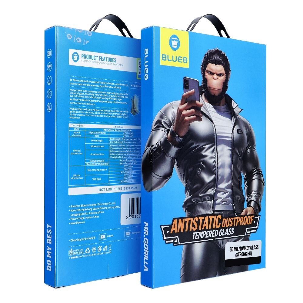 iPhone 16 Pro Max 5D Mr. Monkey Glass (Strong HD) LCD apsauginis stikliukas – juodas iPhone 16 Pro Max 5D Mr. Monkey Glass (Strong HD) LCD apsauginis stikliukas – juodas