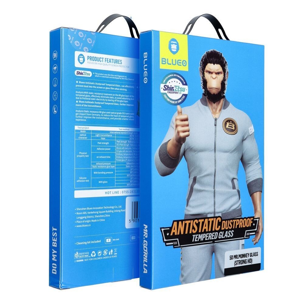 Samsung S25 Ultra (S938) 5D Mr. Monkey Glass (Strong Lite) LCD apsauginis stikliukas – juodas