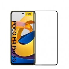 LCD apsauginis stikliukas 5D Full Glue Xiaomi Redmi Note 11/Poco M4 Pro 4G lenktas juodas