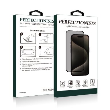 LCD apsauginis stikliukas 2.5D Privacy Perfectionists Apple iPhone 14/13/13 Pro juodas LCD apsauginis stikliukas 2.5D Privacy Perfectionists Apple iPhone 14/13/13 Pro juodas