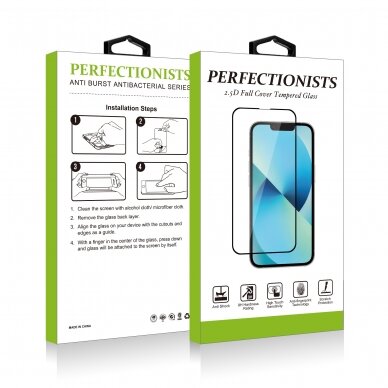 LCD apsauginis stikliukas 2.5D Perfectionists Apple iPhone 12/12 Pro juodas  1