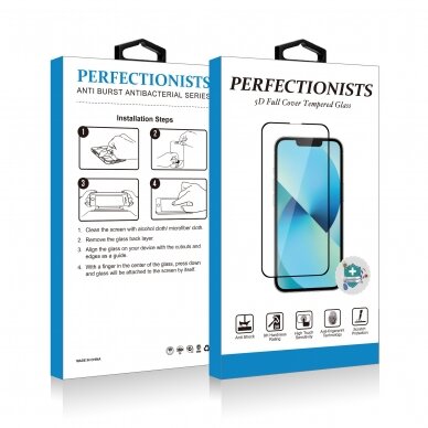 LCD apsauginis stikliukas 5D Perfectionists Samsung G990 S21 FE 5G lenktas juodas 1