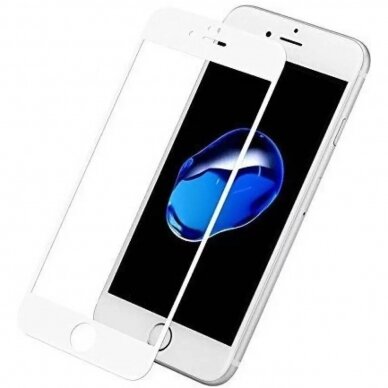 Lcd Apsauginis Pilnai Dengiantis Stikliukas 9D Full Glue Apple Iphone 7/8/Se2020/Se2022 Baltais Kraštais