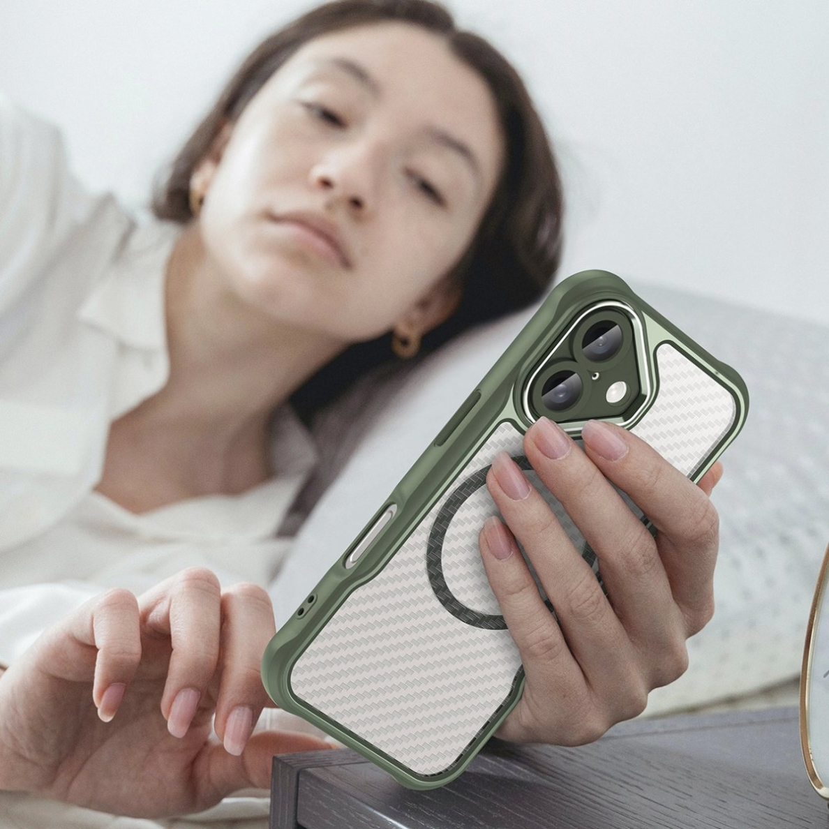 Dėklas Leading Series MagSafe iPhone 16 - Žalias 6