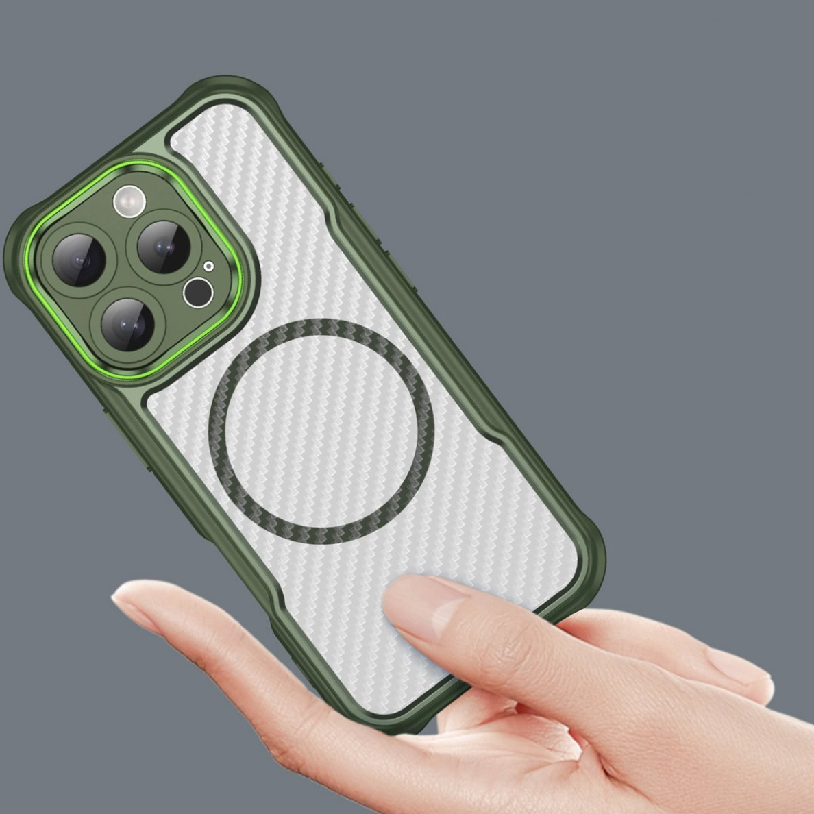 Dėklas Leading Series MagSafe iPhone 16 Pro - Žalias 4 Dėklas Leading Series MagSafe iPhone 16 Pro - Žalias 4