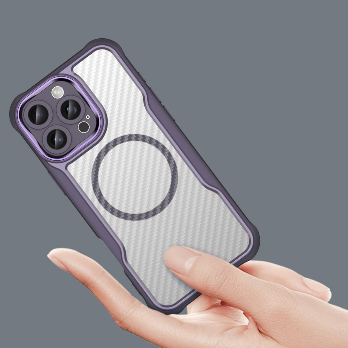 Dėklas Leading Series MagSafe iPhone 16 Pro Max - Violetinis 4 Dėklas Leading Series MagSafe iPhone 16 Pro Max - Violetinis 4