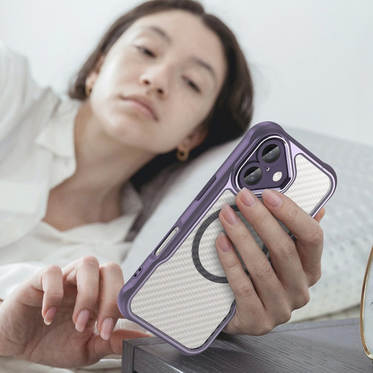 Dėklas Leading Series MagSafe iPhone 16 - Violetinis 6 Dėklas Leading Series MagSafe iPhone 16 - Violetinis 6