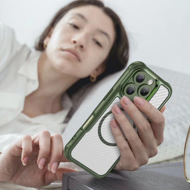 Dėklas Leading Series MagSafe iPhone 16 Pro - Žalias 6 Dėklas Leading Series MagSafe iPhone 16 Pro - Žalias 6