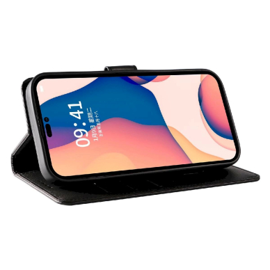 Atverčiamas odinis dėklas iPhone 16 Pro Max - juodas 2 Atverčiamas odinis dėklas iPhone 16 Pro Max - juodas 2
