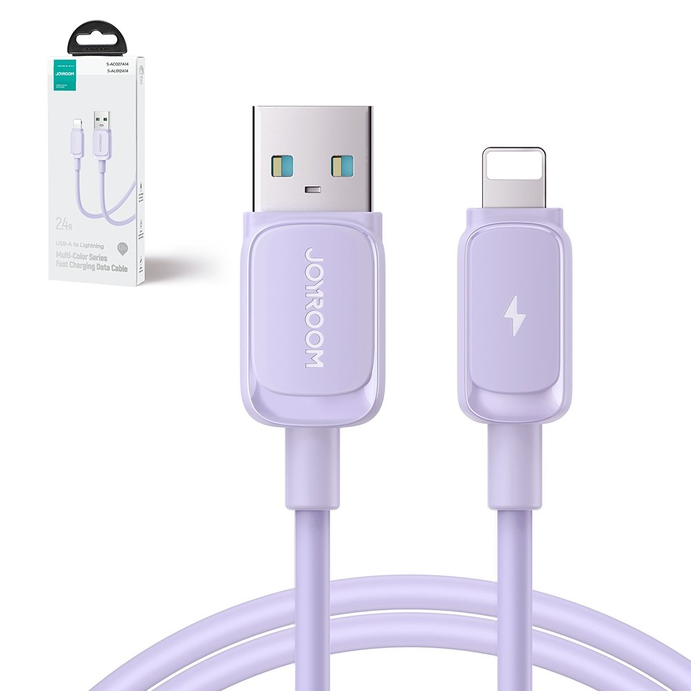 Lightning - USB 2.4A cable 1.2m Joyroom S-AL012A14 - Violetinis 2 Lightning - USB 2.4A cable 1.2m Joyroom S-AL012A14 - Violetinis 2