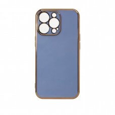 Dėklas Lighting Color Case for iPhone 12 Pro Max Mėlynas, auksiniais kraštais
