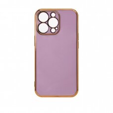 Dėklas Lighting Color Case for iPhone 12 Pro Max Purpurinis, auksiniais kraštais