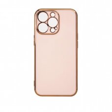 Dėklas Lighting Color Case for iPhone 12 Pro Rožinis, auksiniais kraštais