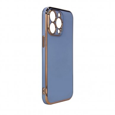 Dėklas Lighting Color Case for iPhone 12 Pro Max Mėlynas, auksiniais kraštais 1