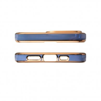 Dėklas Lighting Color Case for iPhone 12 Pro Max Mėlynas, auksiniais kraštais 2