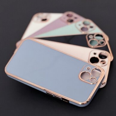 Dėklas Lighting Color Case for iPhone 12 Pro Max Mėlynas, auksiniais kraštais 4