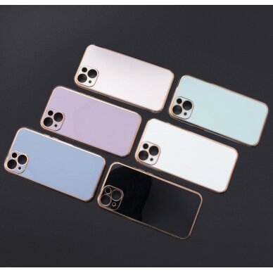 Dėklas Lighting Color Case for iPhone 12 Pro Max Mėlynas, auksiniais kraštais 8